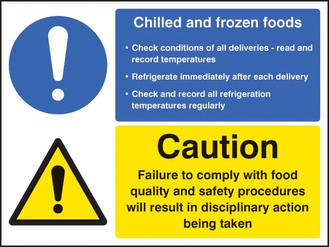 25626K Chilled and frozen food Self Adhesive Vinyl (400x300mm) Safety Sign