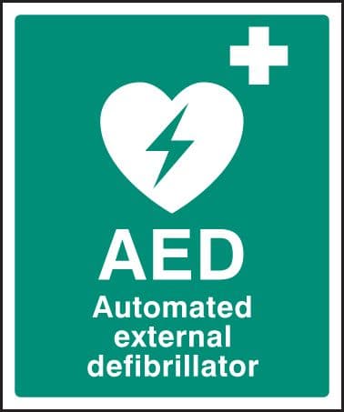26052H AED Automated external defibrillator Self Adhesive Vinyl (300x250mm) Safety Sign