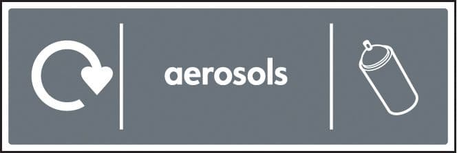 26649G WRAP Recycling Sign - Aerosols Self Adhesive Vinyl (300x100mm) Safety Sign