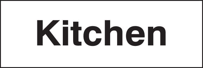 27033G Kitchen Self Adhesive Vinyl (300x100mm) Safety Sign