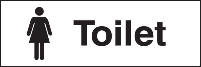 27057G Toilet (with female symbol) Self Adhesive Vinyl (300x100mm) Safety Sign