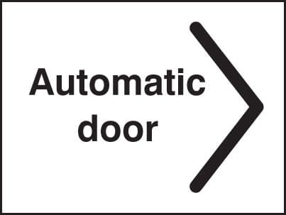 27072E Automatic door > Self Adhesive Vinyl (200x150mm) Safety Sign