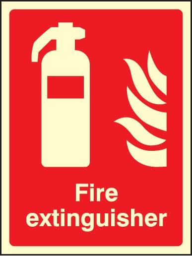 31013K Fire extinguisher Photoluminescent Rigid (400x300mm) Safety Sign