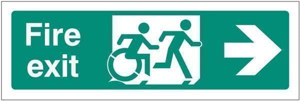 42163L Disabled fire exit arrow right - inclusive design Safety Sign