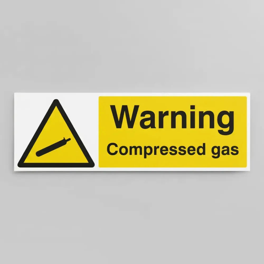 24248K Warning compressed gas Self Adhesive Vinyl (400x300mm) Safety Sign
