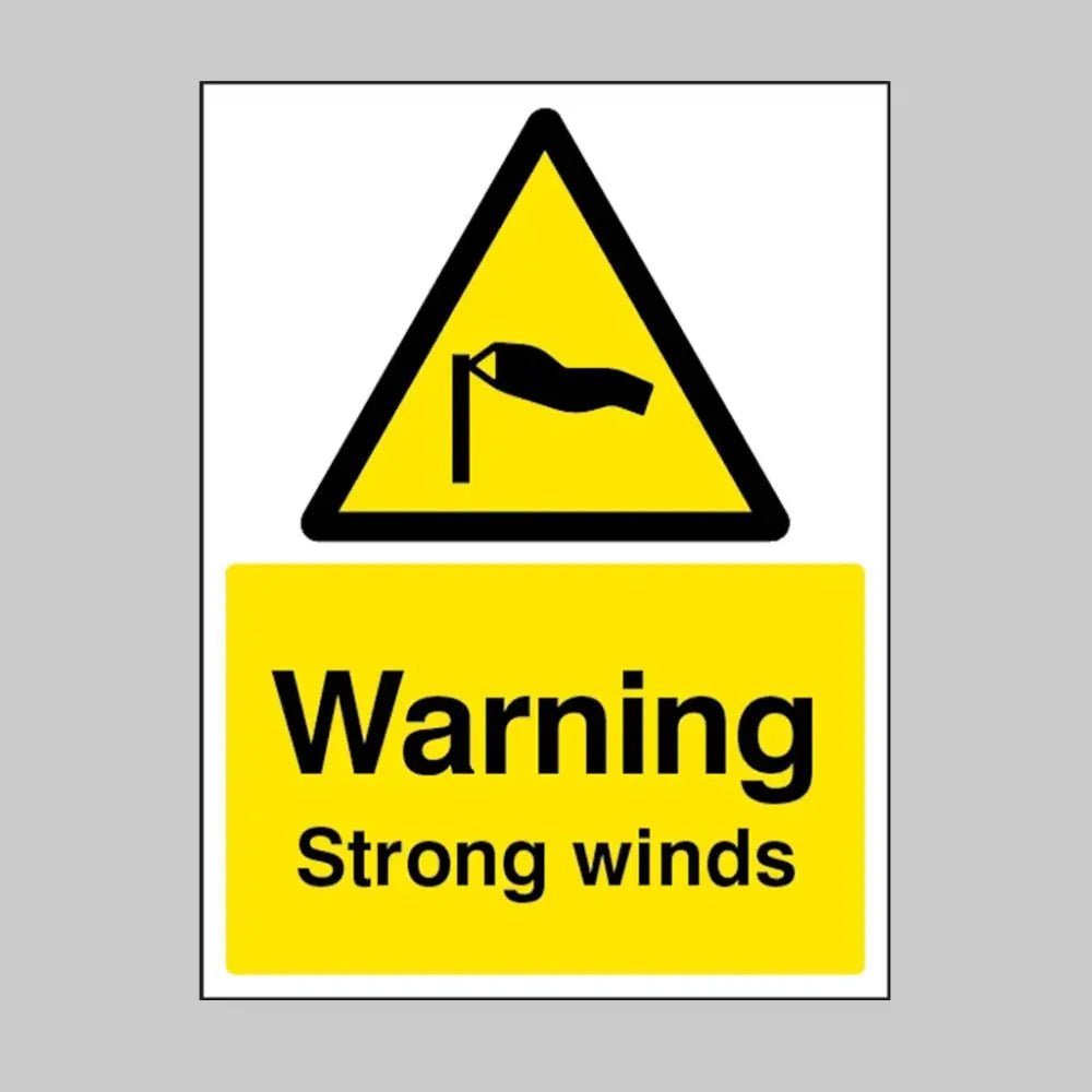 14330E Warning Strong winds Rigid Plastic (200x150mm) Safety Sign