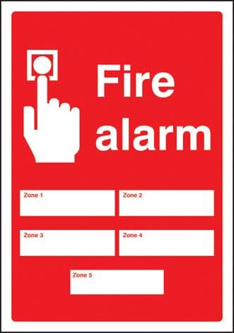 51043 Fire alarm 5 zones adapt-a-sign 215x310mm (215 x 310mm) Safety Sign