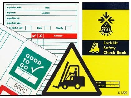 51302 Good to go safety forklift check book (H210xW100xD5mm) Safety Sign
