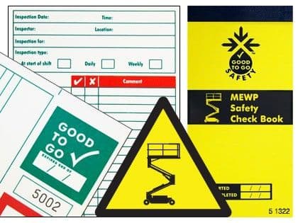 51322 Good to go safety MEWP check book (H210xW100xD5mm) Safety Sign