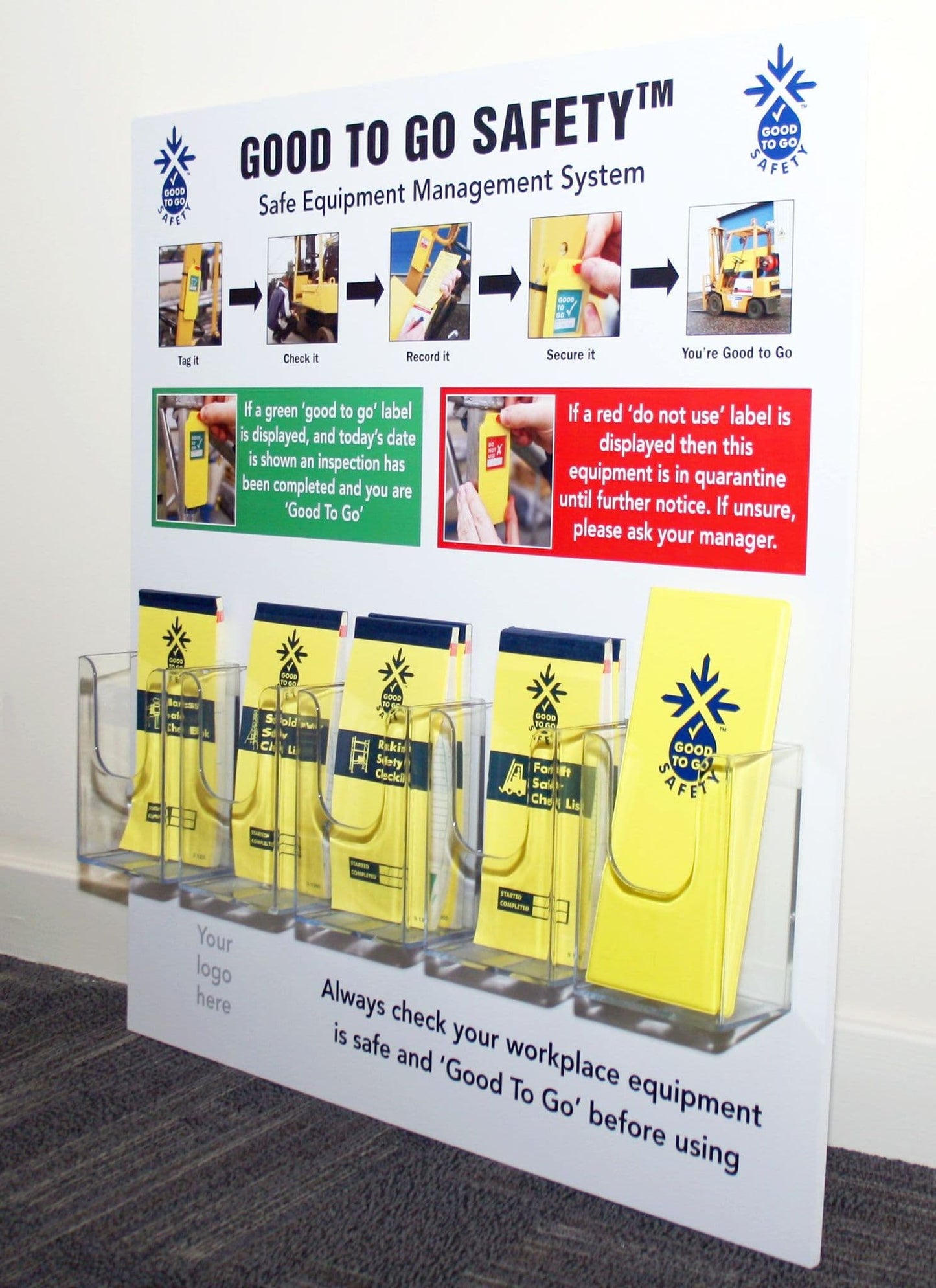 51335 Good to Go Safety Information Station with 5 dispensers (10mm foamex, 700x750mm) (700x750mm)