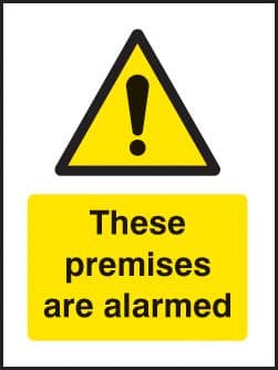 51702 These premises are alarmed - 75x100mm sav on face (75x100mm) Safety Sign