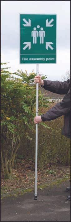 52123 Mobile assembly point aluminium on pole 450x600mm (450x600mm) Safety Sign