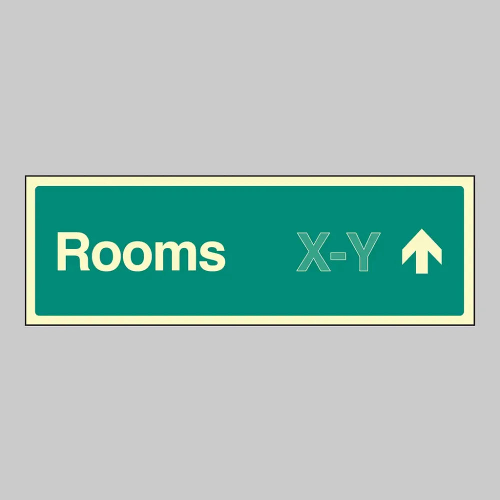 52192 Rooms X-Y arrow up (Specify the number range: eg 1-20) 450x150mm photoluminescent SAV Miscellaneous - Photoluminescent S/A Vinyl