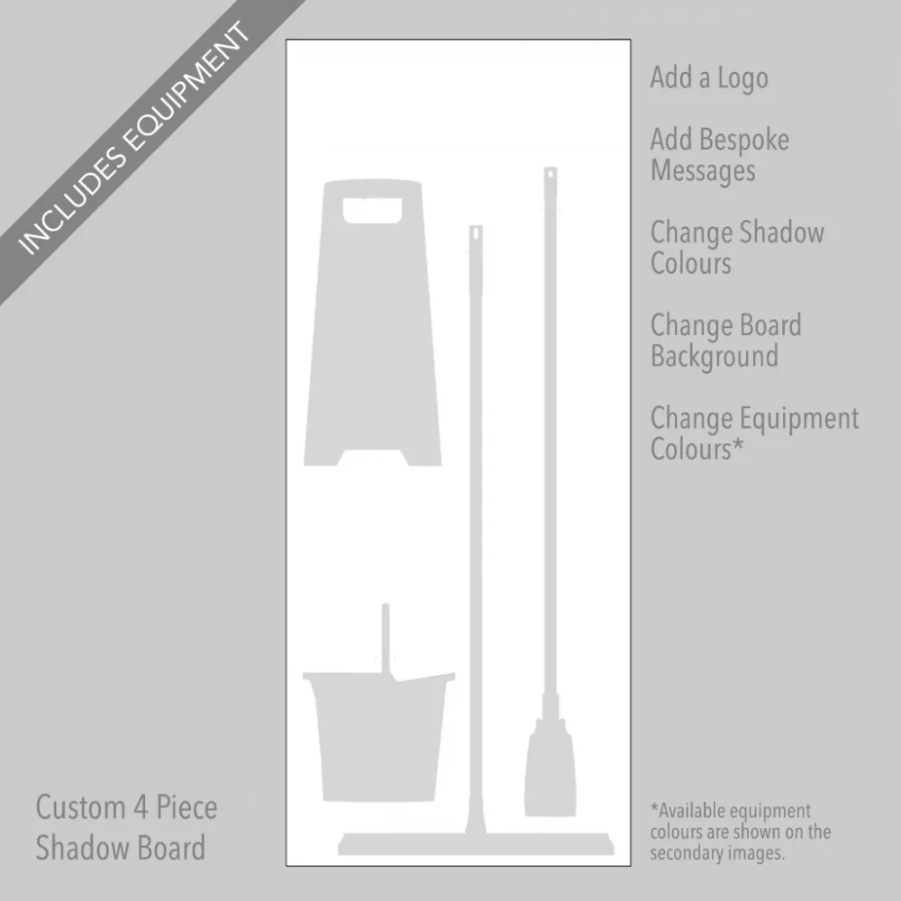 53593 Cleaning Station Shadow Board - 4 piece 750x2000mm 10mm foam pvc - customised - specify logo & colours Miscellaneous