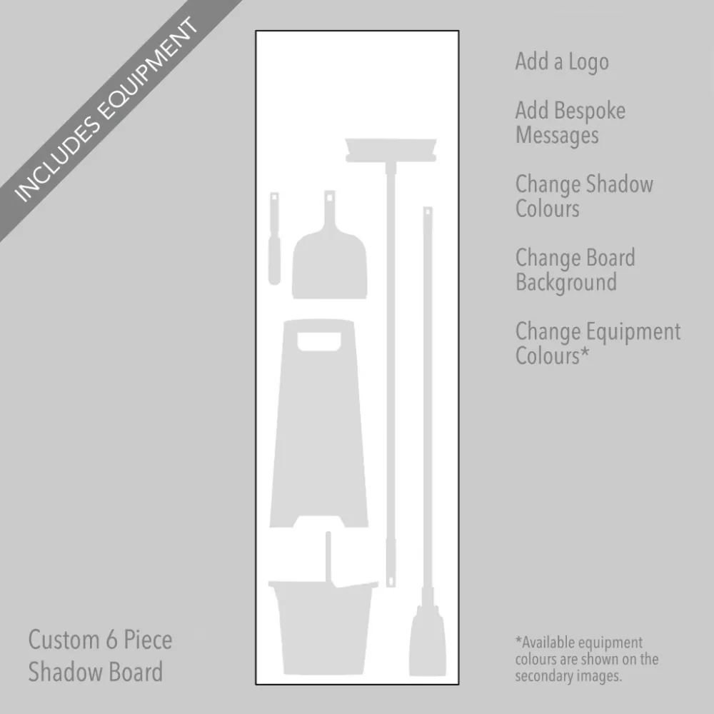 53595 Cleaning Station Shadow Board - 6 piece 600x2000mm 10mm foam pvc - customised - specify logo & colours Miscellaneous