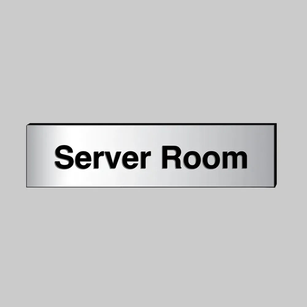 53698 Server Room 140x35mm engraved aluminium effect pvc c/w sav backing Miscellaneous
