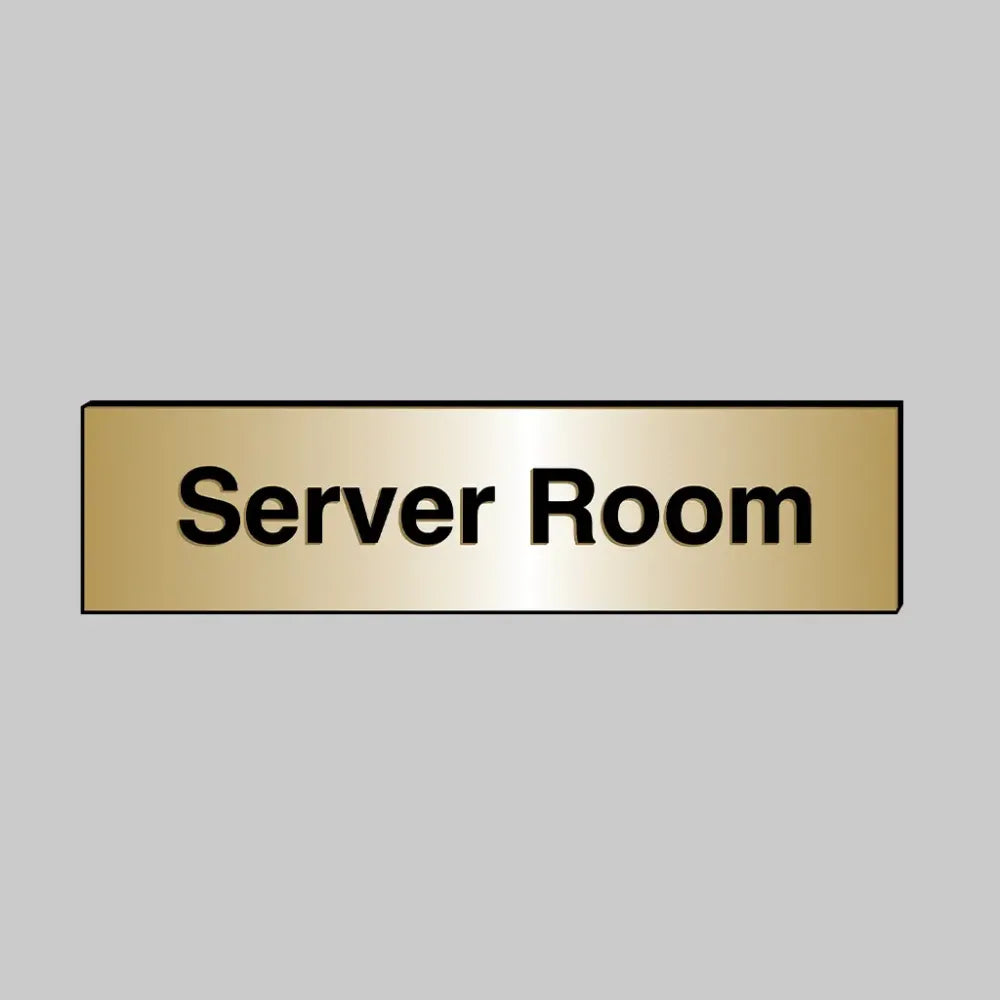 53699 Server Room 140x35mm engraved brass effect pvc c/w sav backing Miscellaneous