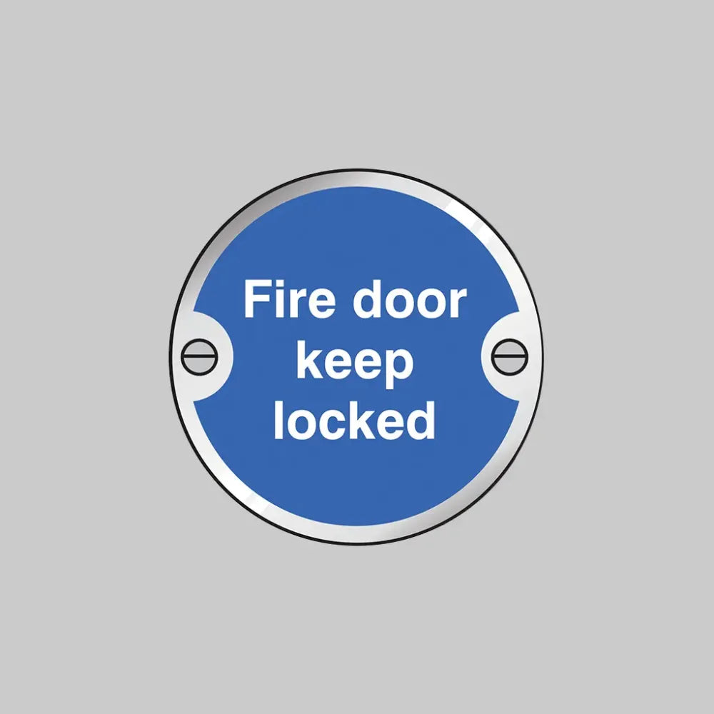 53746 Fire door keep locked 76mm dia aluminium pre-drilled c/w fixings Miscellaneous