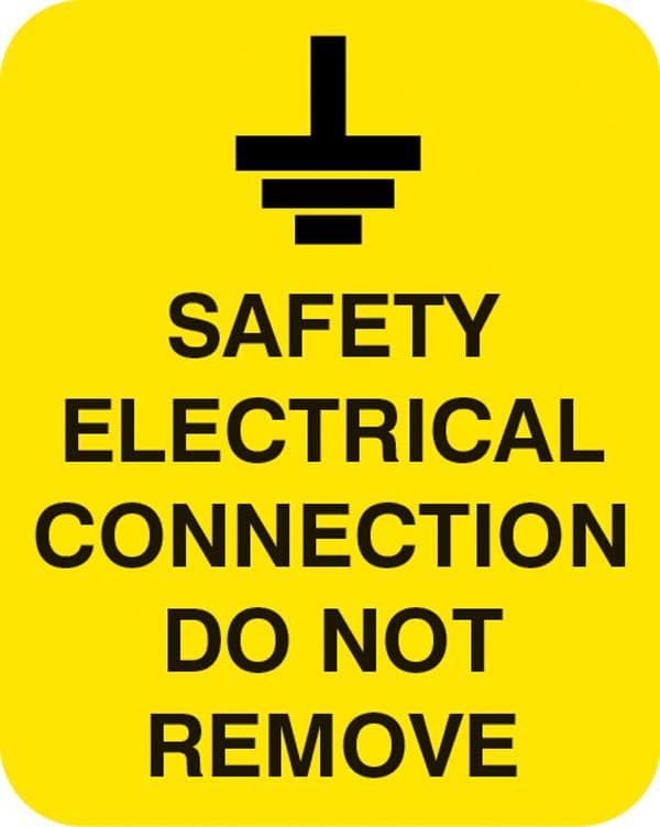 54061 Safety electrical connection do not remove Sheet of 25 labels 40x50mm (40x50mm) Safety Sign