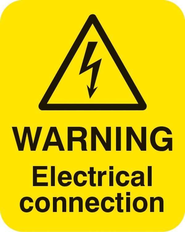54062 Warning electrical connection Sheet of 25 labels 40x50mm (40x50mm) Safety Sign