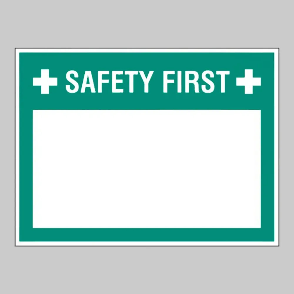 54710 Safety first (write your message), 300x400mm rigid PVC with wipe clean over laminate Miscellaneous