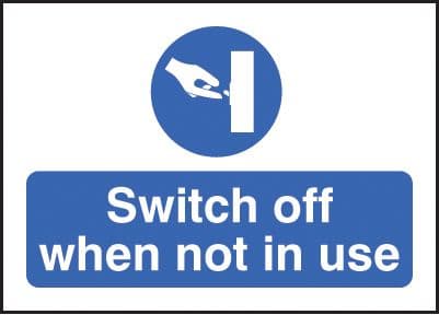 55040 Switch off when not in use 35x25mm SAV (35x25mm) Safety Sign