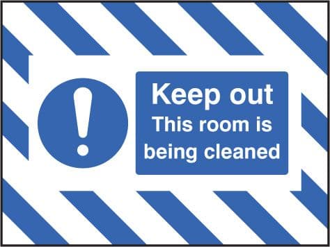55133 Door Screen Sign- Keep out, this room is being cleaned 600x450mm (600x450mm) Safety Sign