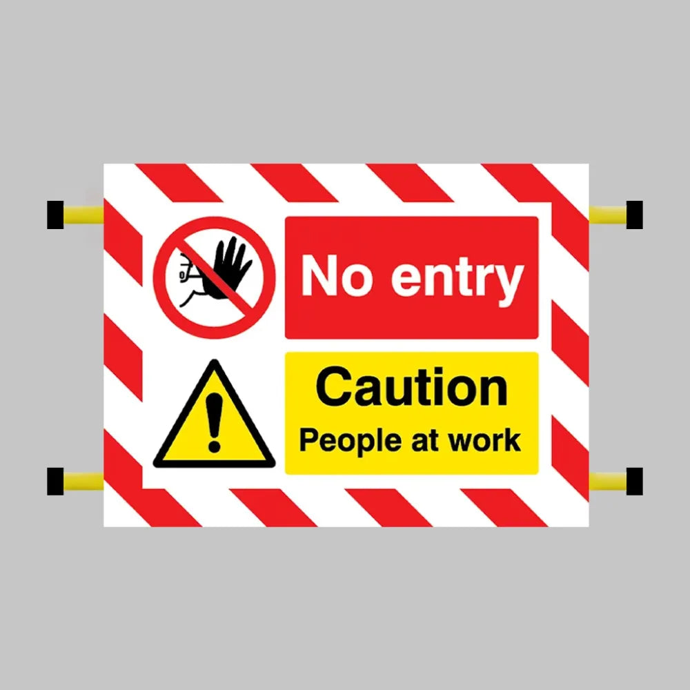 55142 Door Screen Sign- No entry Caution People at work 600x450mm Miscellaneous