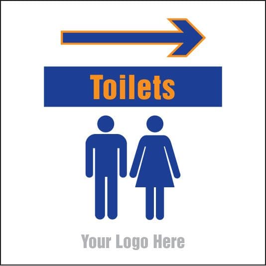 55710 Toilets, arrow right site saver sign 400x400mm (400x400mm) Safety Sign