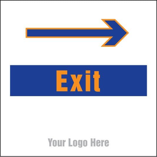 55737 Exit, arrow right site saver sign 400x400mm (400x400mm) Safety Sign