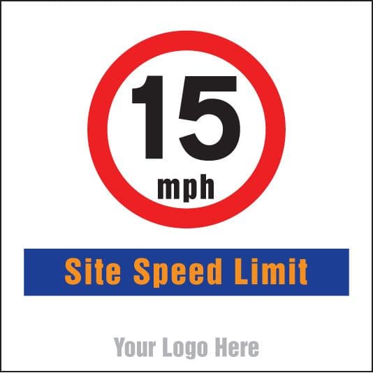 55744 15mph Site speed limit, site saver sign 400x400mm (400x400mm) Safety Sign