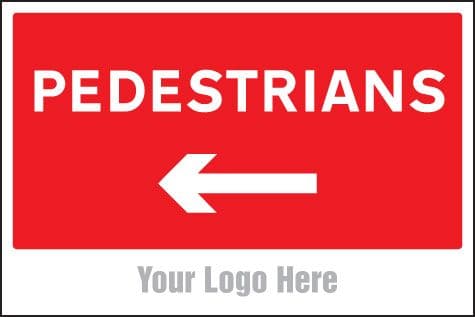 55758 Pedestrians, arrow left, site saver sign 600x400mm (600x400mm) Safety Sign