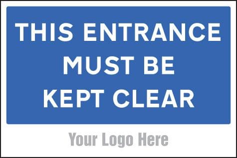 55775 This entrance must be kept clear, site saver sign 600x400mm (600x400mm) Safety Sign