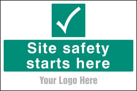 55781 Site safety starts here, site saver sign 600x400mm (600x400mm) Safety Sign