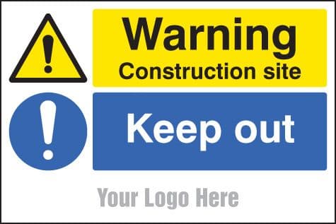 55785 Warning construction site Keep out, site saver sign 600x400mm (600x400mm) Safety Sign
