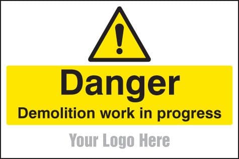 55786 Danger demolition in progress, site saver sign 600x400mm (600x400mm) Safety Sign