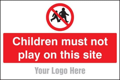 55787 Children must not play on this site, site saver sign 600x400mm (600x400mm) Safety Sign