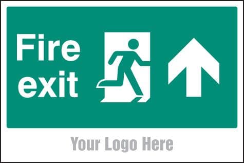 55791 Fire exit, arrow up, site saver sign 600x400mm (600x400mm) Safety Sign