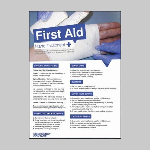 55903 First aid hands 420x594mm poster (420x594mm) Safety Sign