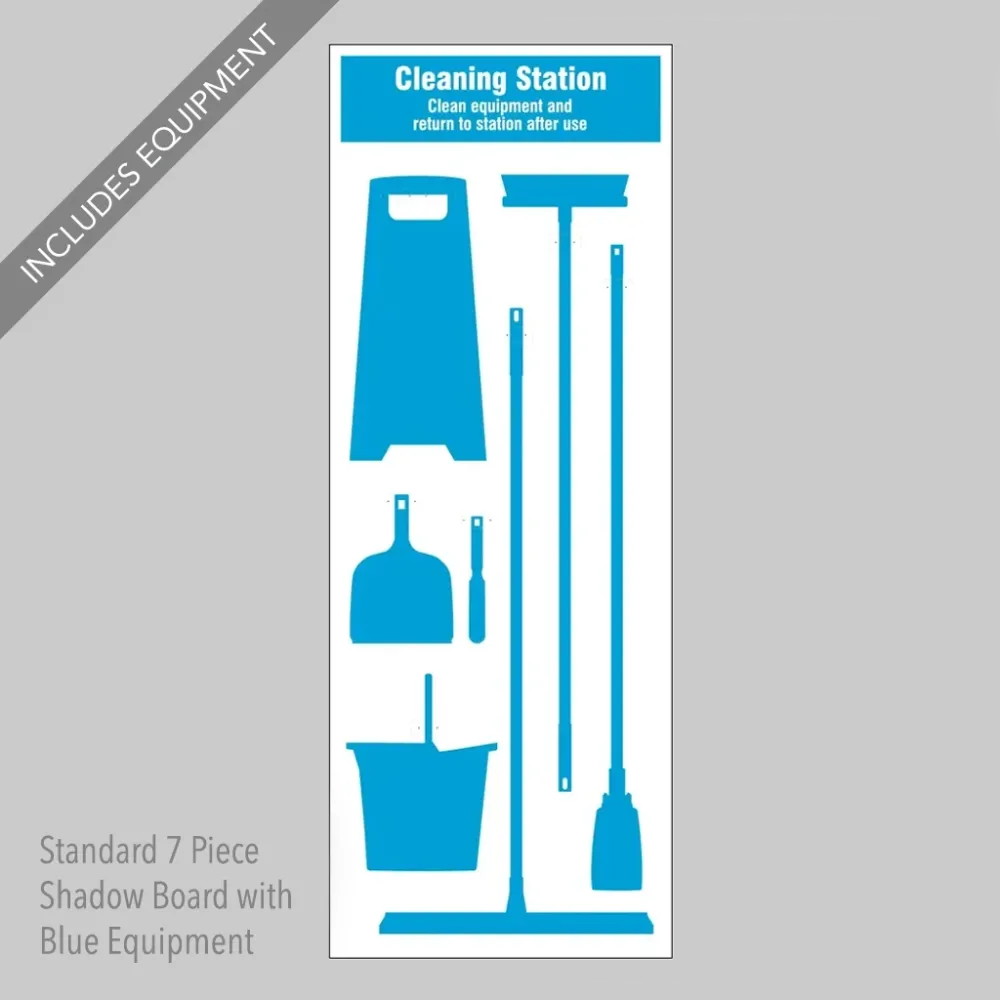 55983 Cleaning Station Shadow Board - 7 piece 750x2000mm 10mm foam pvc Miscellaneous