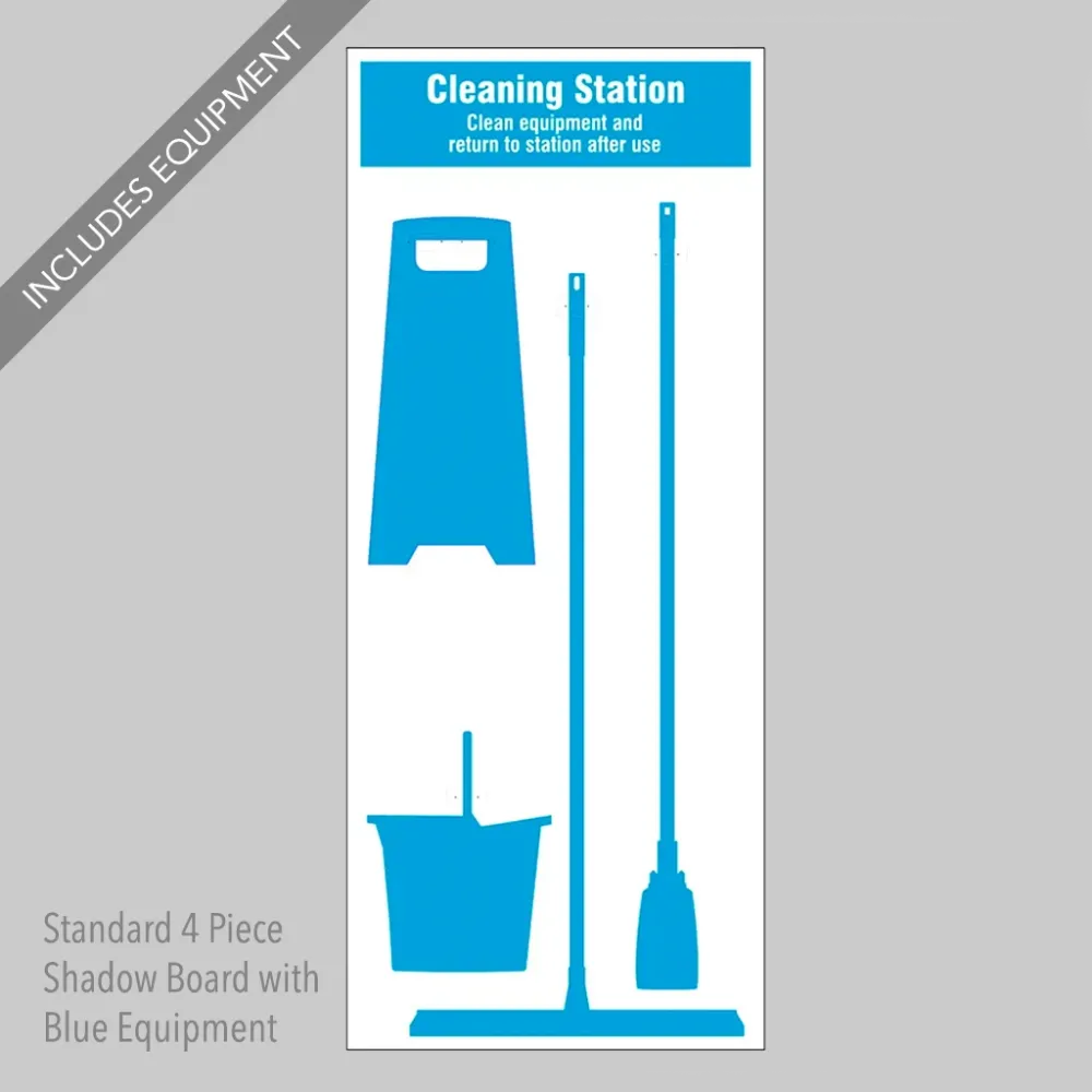 55986 Cleaning Station Shadow Board - 4 piece 750x1800mm 10mm foam pvc Miscellaneous
