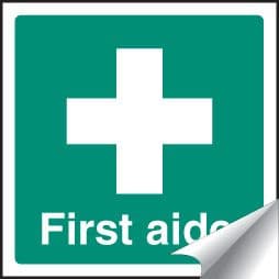 56085 First aider sticker 25x25mm (25x25mm) Safety Sign