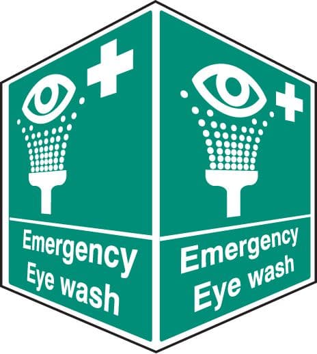 56088 Emergency eye wash - projecting sign (150x200mm) Safety Sign