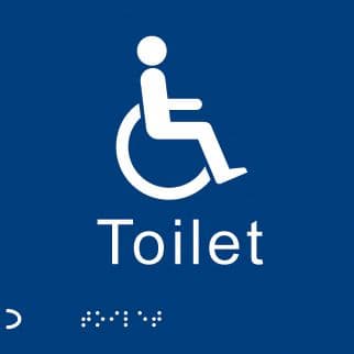 56107 Braille - Disabled toilet (150x150mm) Safety Sign