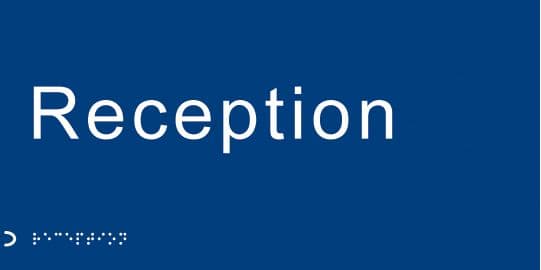 56151 Braille - Reception (300x150mm) Safety Sign