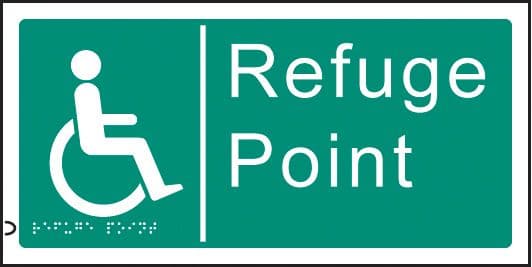 56176 Braille - Refuge point (300x150mm) Safety Sign