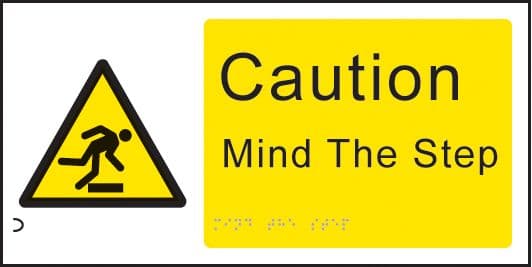 56177 Braille - Mind the step (300x150mm) Safety Sign