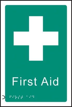 56180 Braille - First aid (150x225mm) Safety Sign