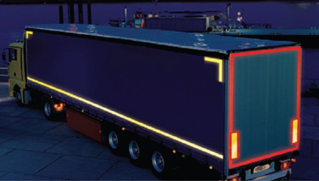 56332 Yellow lorry marking contour tape 55mmx12.5m (rigid vehicle) (55mm x 12.5M) Safety Sign