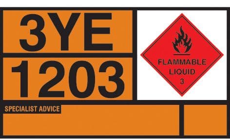 56358 Hazchem placard - petrol aluminium (700x400mm) Safety Sign